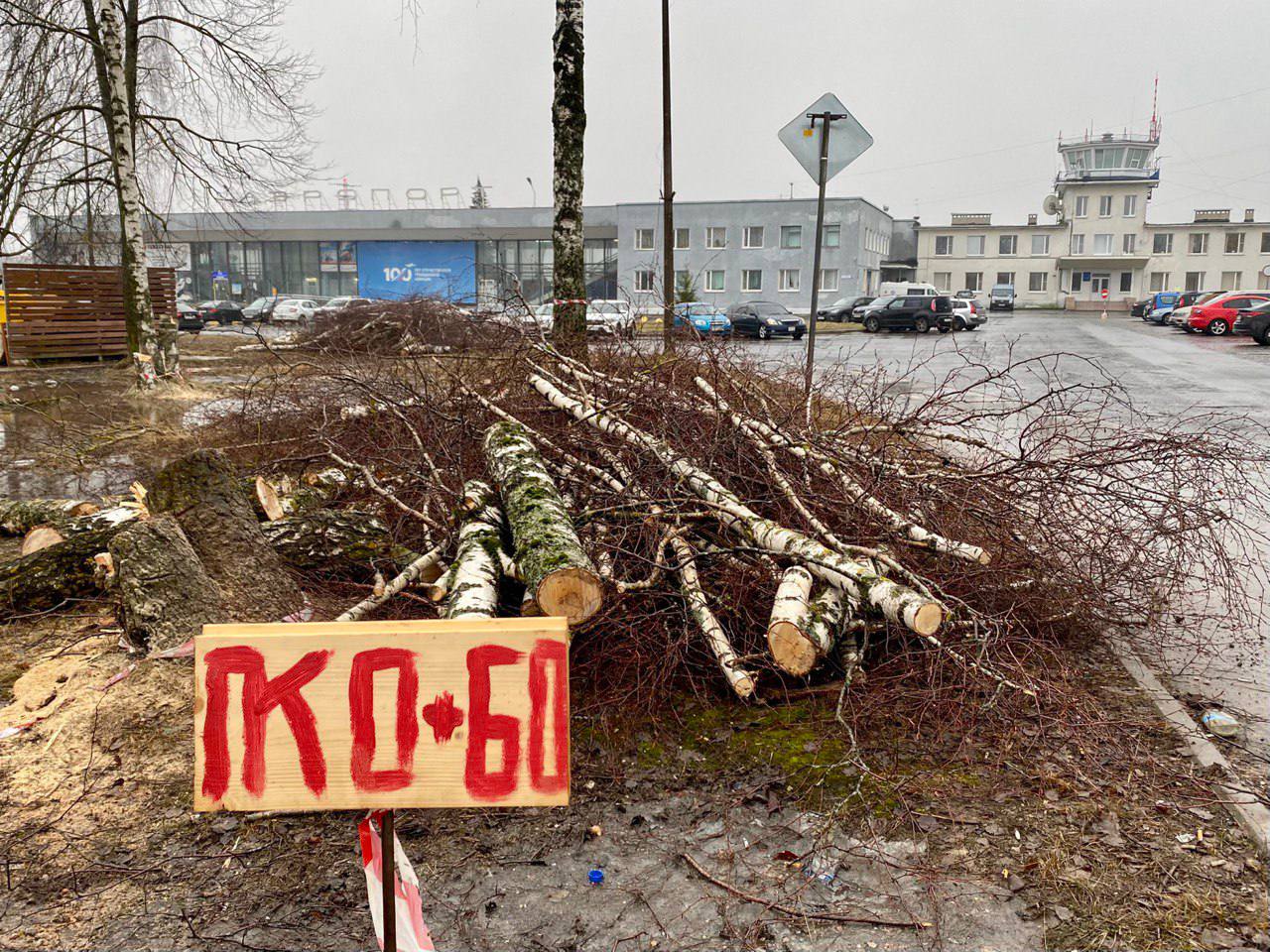 В Пскове началась подготовка к капремонту площади у аэропорта и улицы Германа.